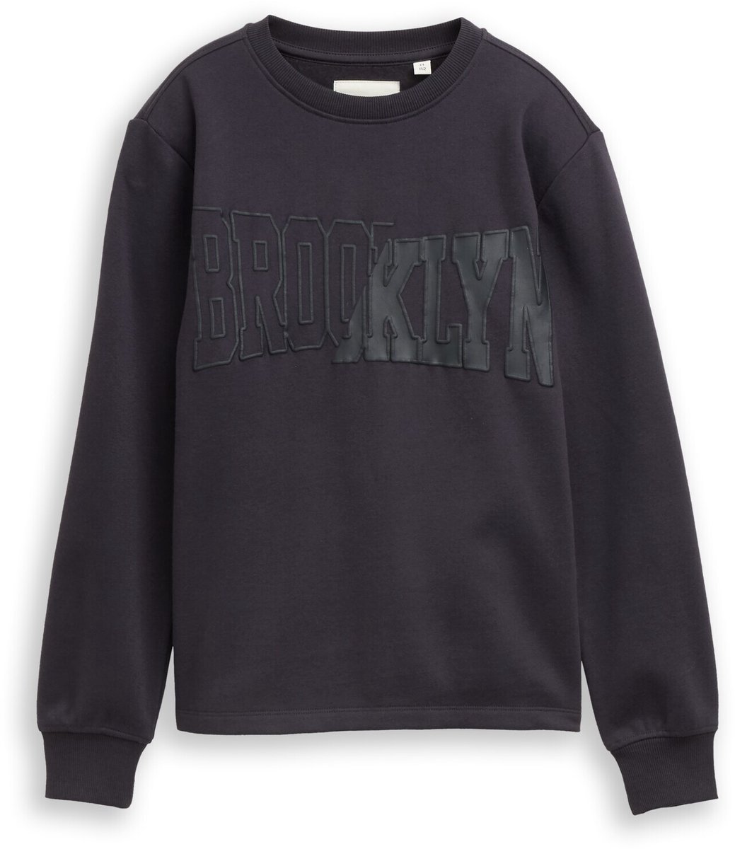 Tom Tailor - Sweatshirt met opschrift - Maat 176 - coal grey