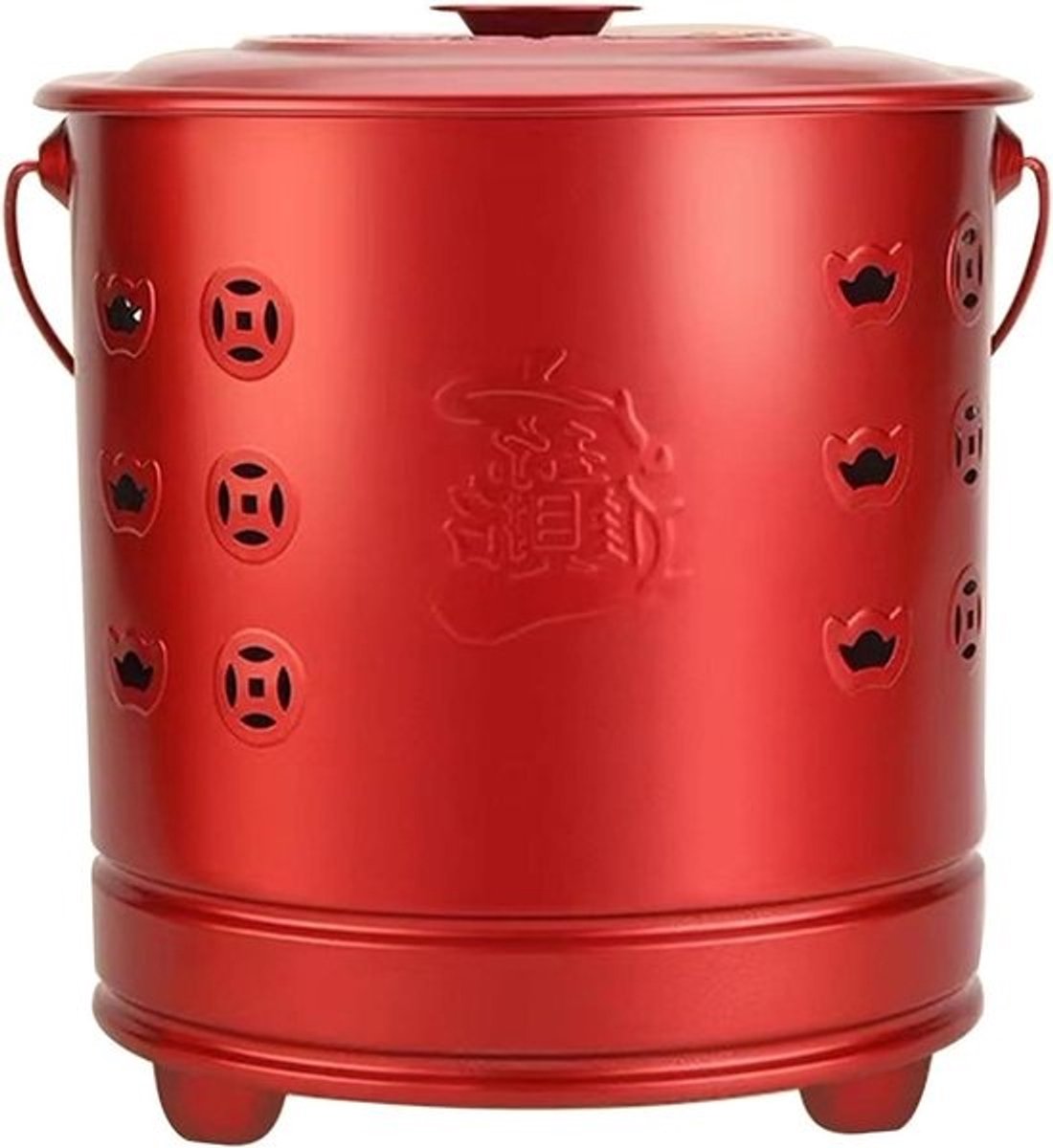 Vuurton Buiten - Tuinverbrandingsoven Draagbaar - Afval Verbranden - Hittebestendige Voering - 34 cm Hoog - Rood