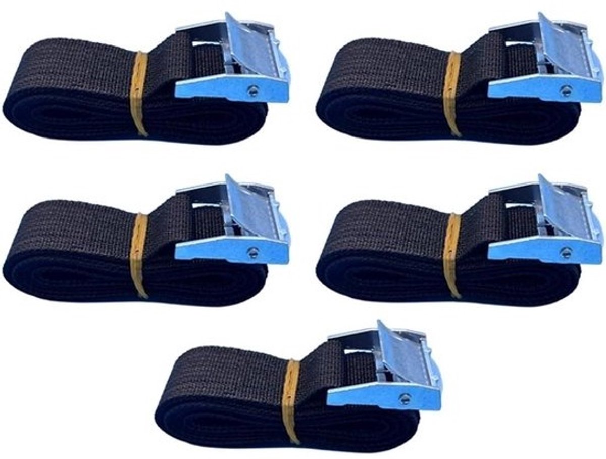 Spanbanden Set - Ratelbanden Lading - Veilig Vervoeren - Zinklegering Nylon - 2 Meter - 5 Kleuren