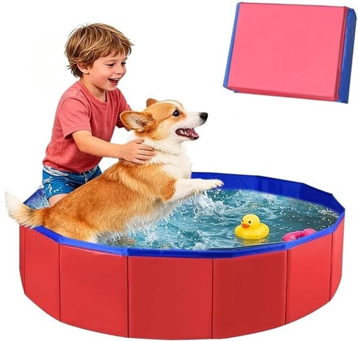 Opvouwbaar Hondenzwembad - PVC - Antislip Bodem - Ingebouwd Afvoerventiel - Voor Honden en Kleine Huisdieren