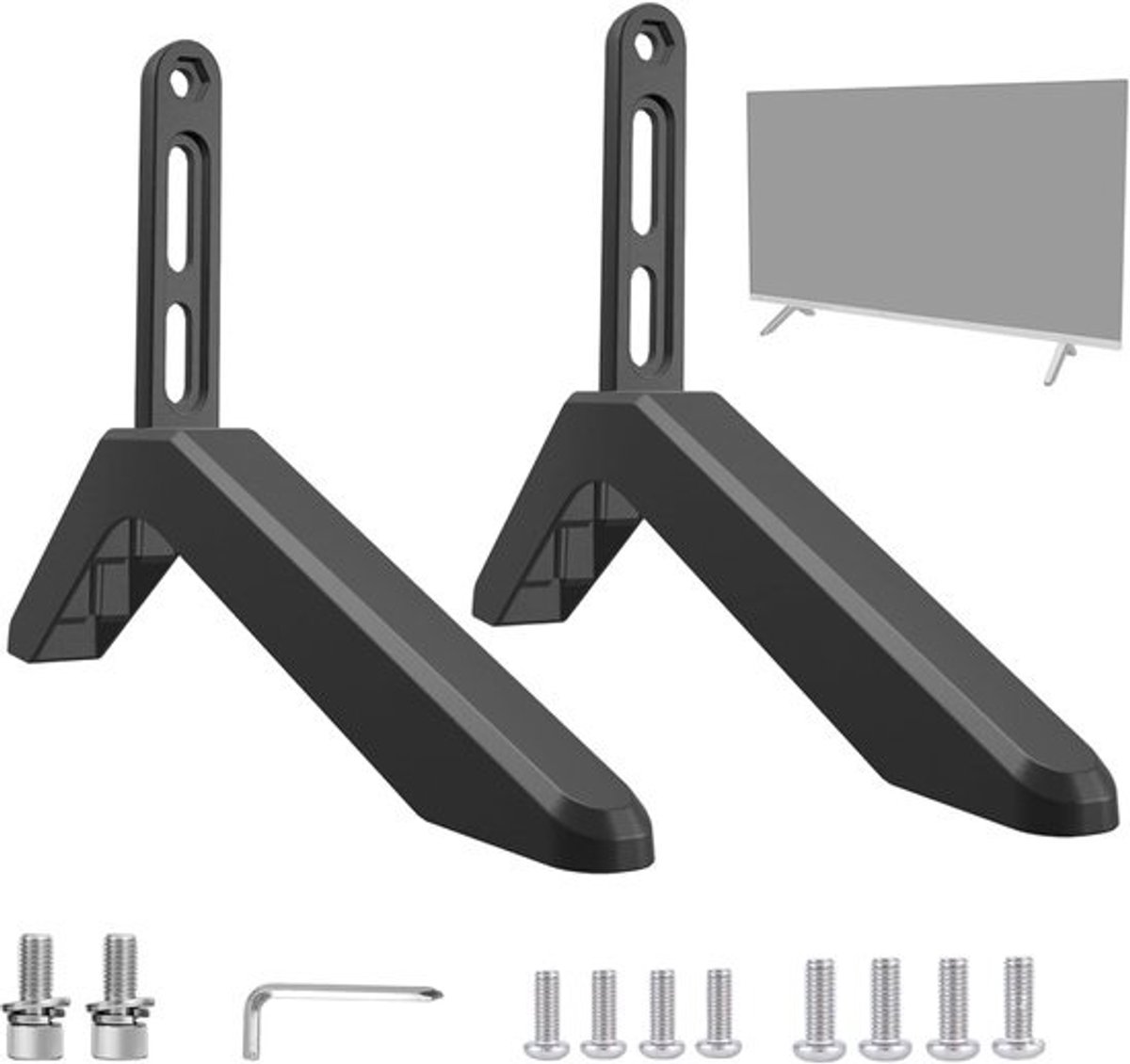 TV Stand Voeten - TV Onderstel - Televisie Plaatsen - Verstelbare Schroefgaten - 32-65 Inch