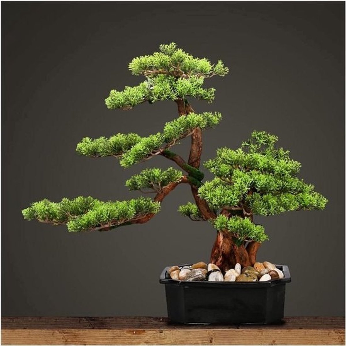 Nep Bonsaiboom - Kunstplant Dennenboom - Huis Decoratie - Realistisch Uiterlijk - 60*25*52 cm - Groen