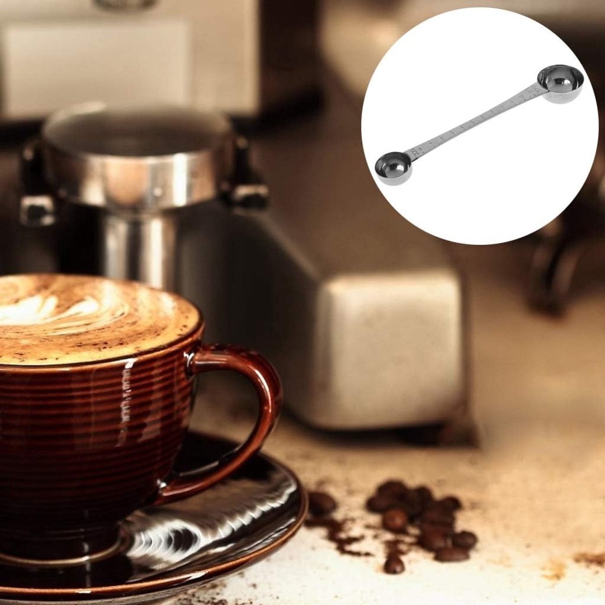 Dubbele RVS Maatlepel met Schaal - Ideaal voor Koffie, Thee en Keukenmaatwerk