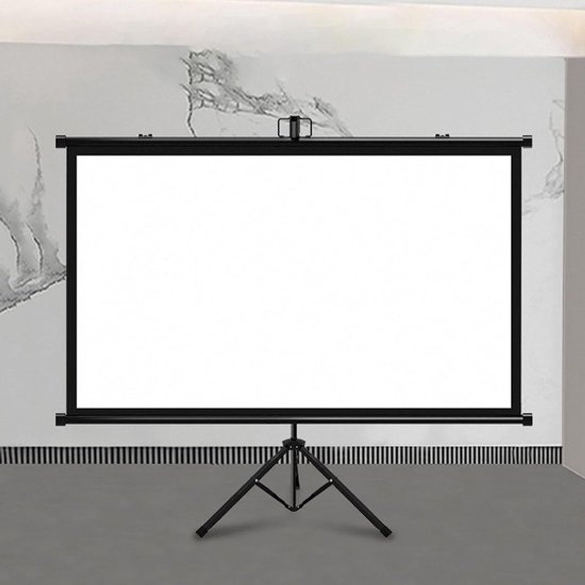 Projectiescherm met Standaard - Mobiel Scherm Draagbaar Scherm - Thuisbioscoop Creëren - Kreukvrij Glasvezelmateriaal - 60/72 inch - Wit
