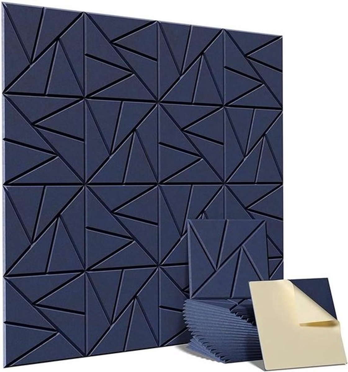 Akoestische Panelen - Geluidsisolatie Panelen - Geluidsabsorptie Kantoor - Zelfklevende Installatie - 30 x 30 x 1 cm - Donkerblauw