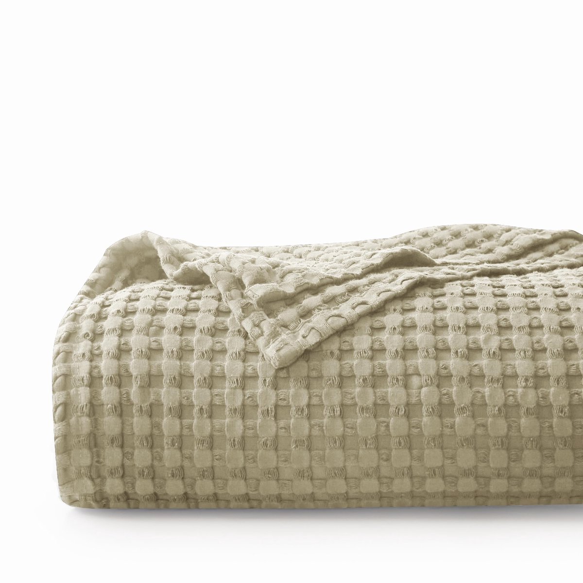 100% Katoenen Deken - Waffle Pique - Beige
