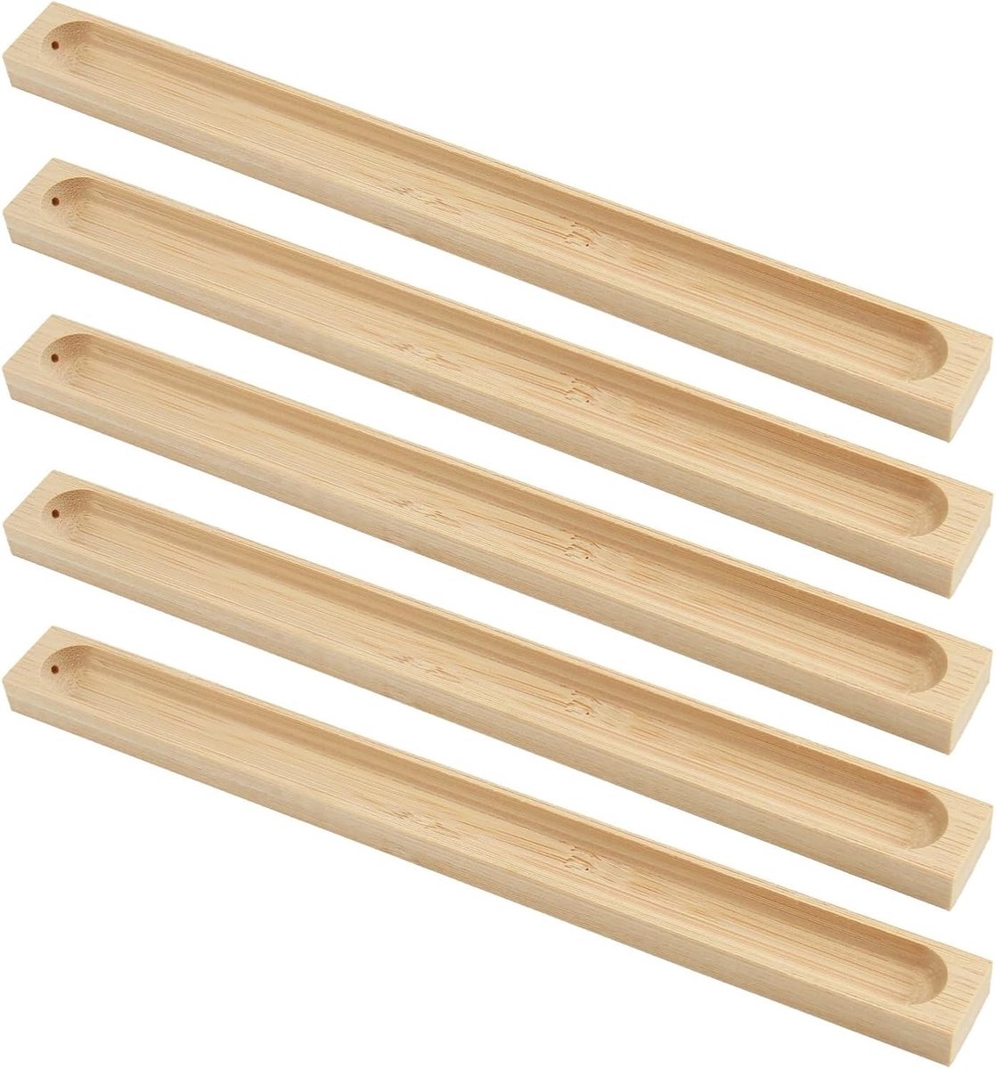 Set van 5 Bamboe Houders voor Wierookstokjes, 23 x 2 cm, Verstelbare Hoekhouder voor Meditatie en Ontspanning, Elegant en Functioneel Ontwerp