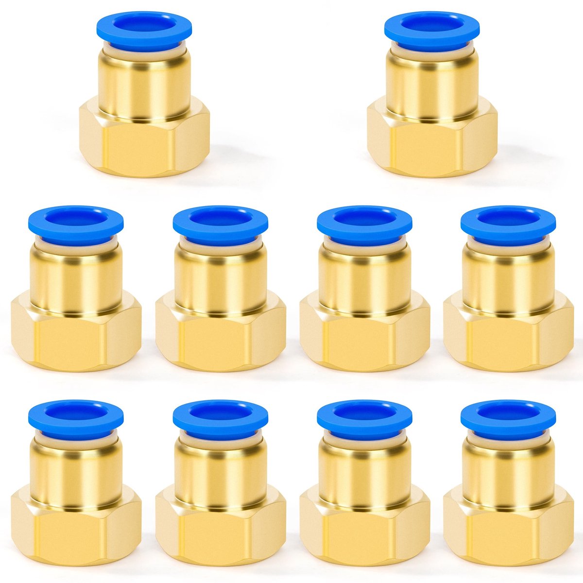 Messing Persluchtsnelkoppeling - Set van 10 Stuks - 8 mm x 1/2 inch