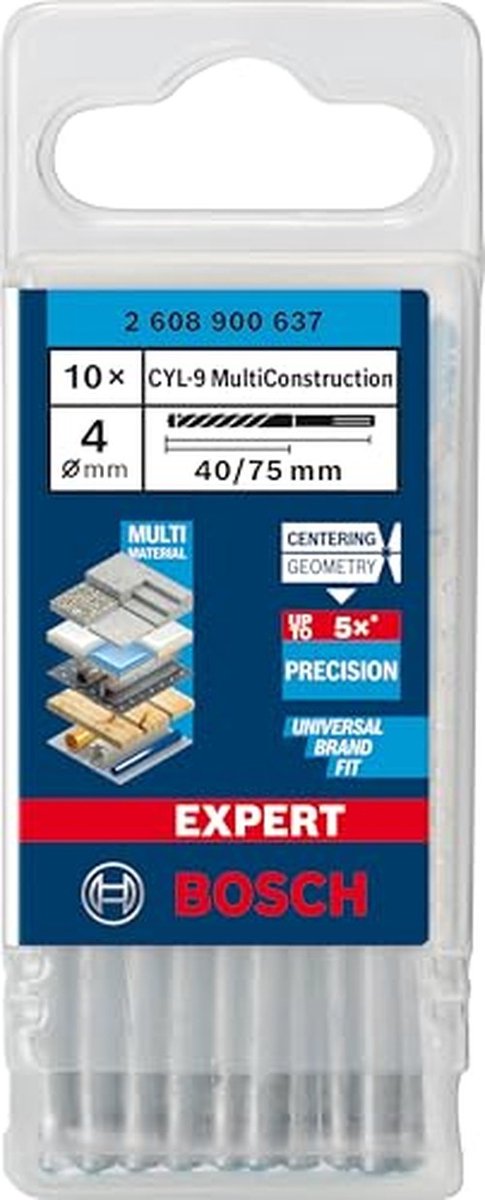 Multi Constructie Boor - 10 Stuks voor Beton en Tegels