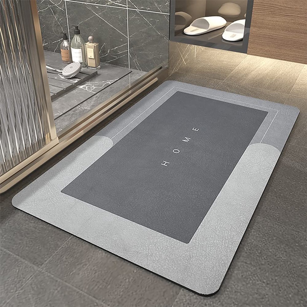 Super Absorbent Badmat - Antislip en Waterafstotend - Grijs