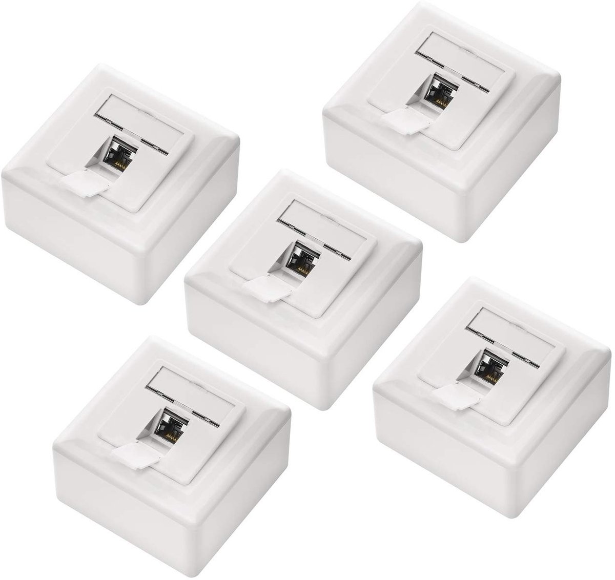 5x CAT6 Universele Netwerkdoos - 1x RJ45 Poort - Wit