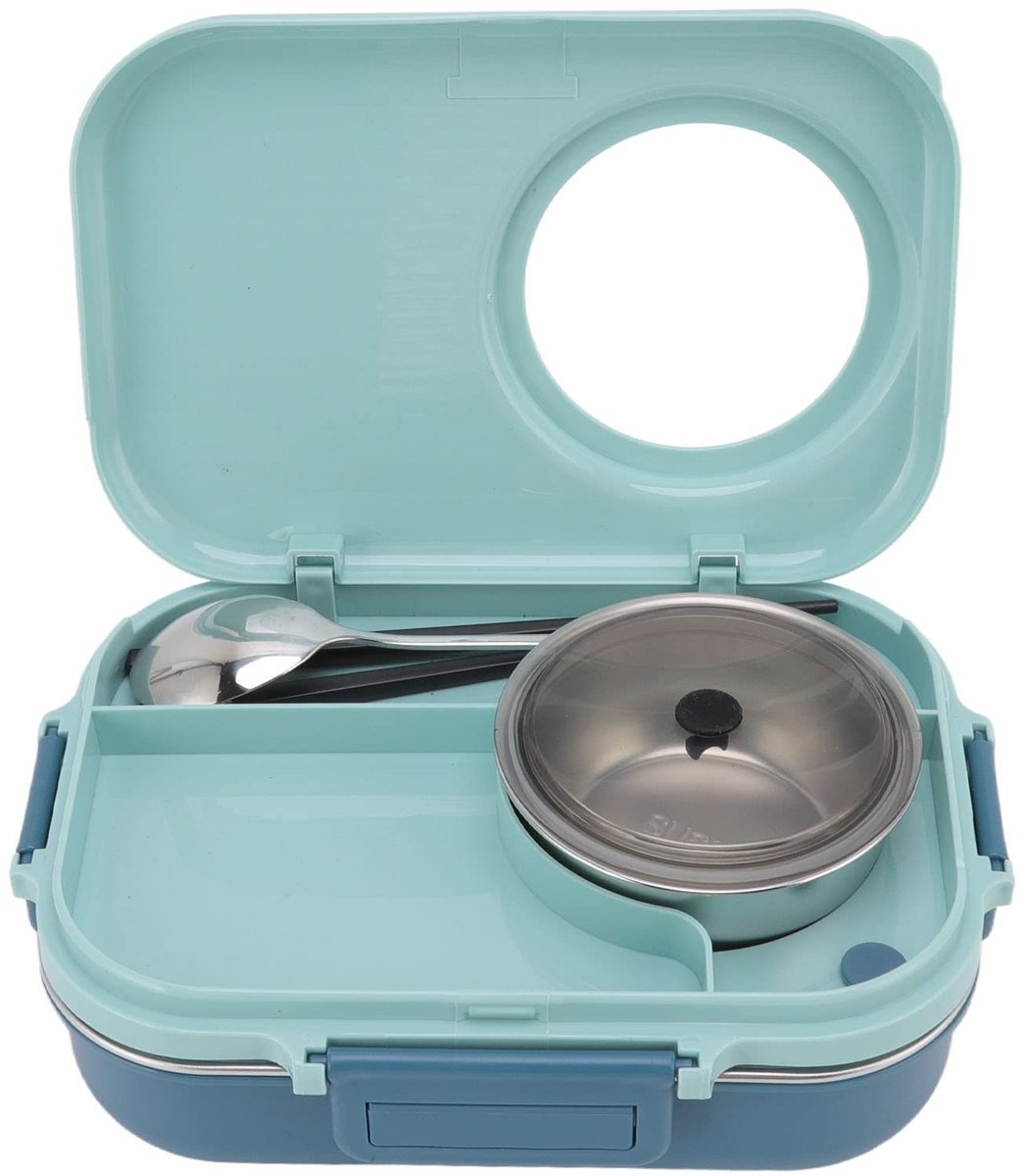 Thermische Bento Box - 1100 ml, Roestvrij staal, Blauwe kleur