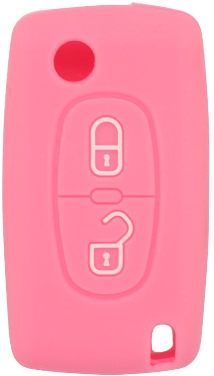 Silicone Cover Protector Case - Geschikt voor 2-Button Flip Remote Key Fob - Roze