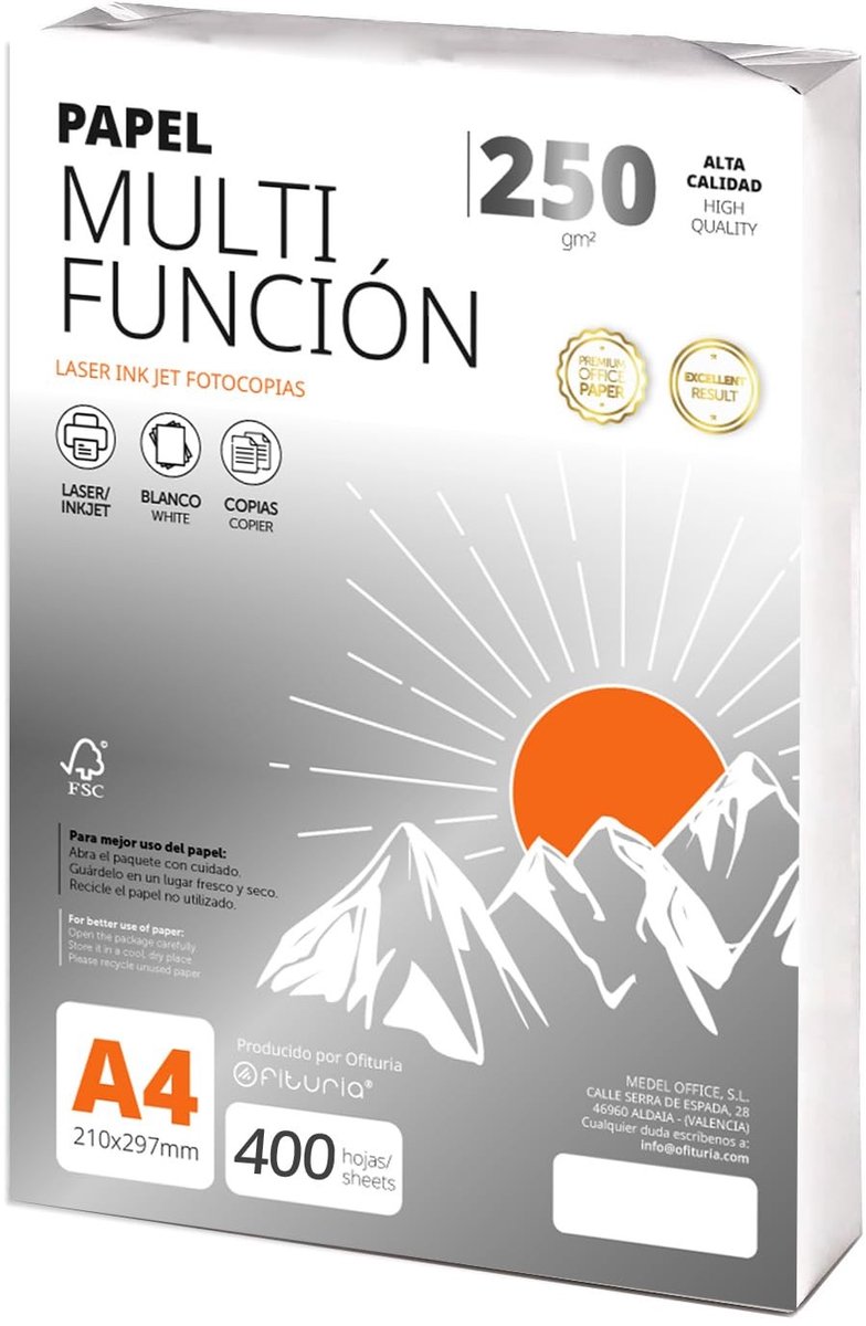 A4 Multifunctioneel Papier - 250 g/m² - 400 vellen voor laser en inkjetprinters