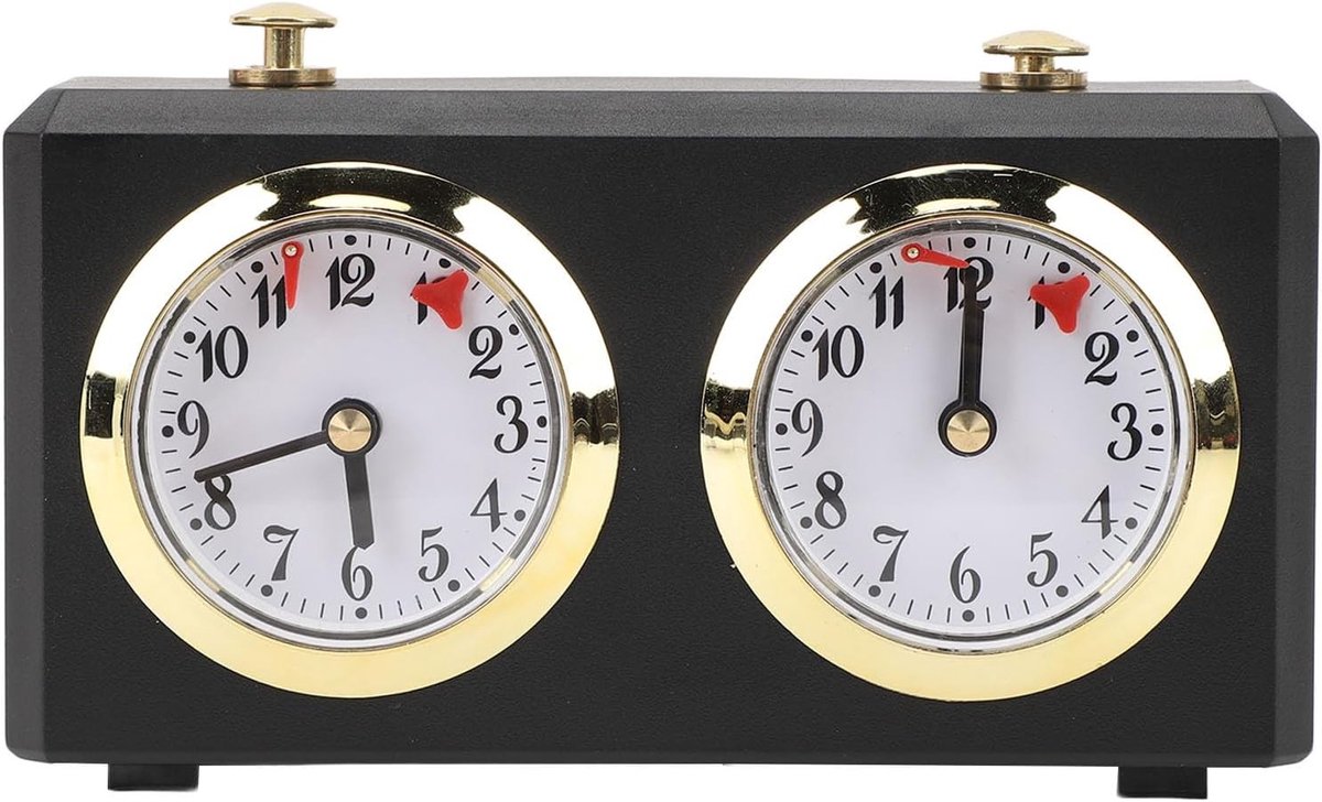 Professionele Schaakklok met Timer, Geen Batterijen Nodig, Grote Dials, Vintage Ontwerp voor Strategisch Spel en Toernooien