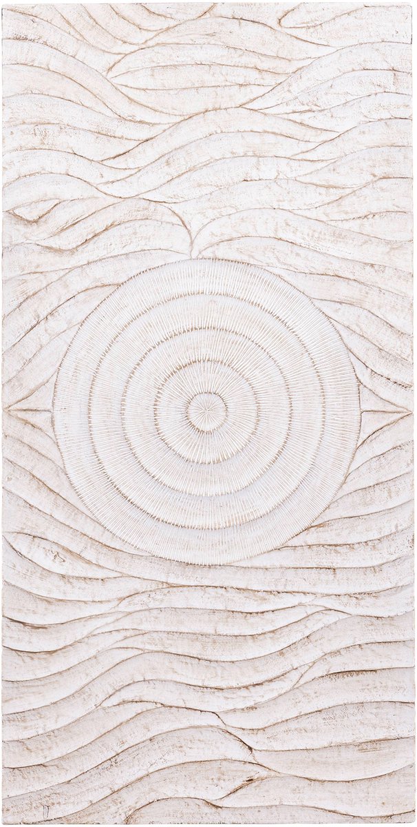 PTMD Jazel OffWhite MDF Wallpanel Circle Wave Pattern S
