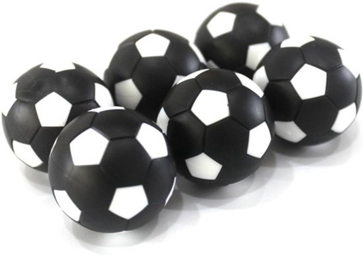 Tafelvoetbal Vervangballen - Mini Voetbalspel Ballen - Intensieve Spellen - Traditioneel Patroon - 32 mm Diameter - Wit Zwart