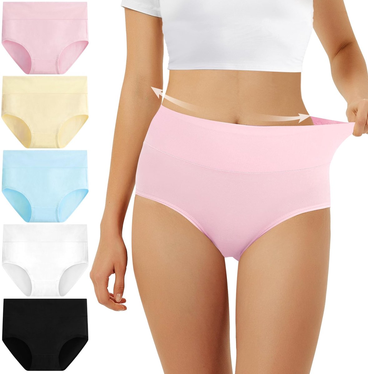 Dames Ondergoed 5-Pack - Hoge Taille Katoen