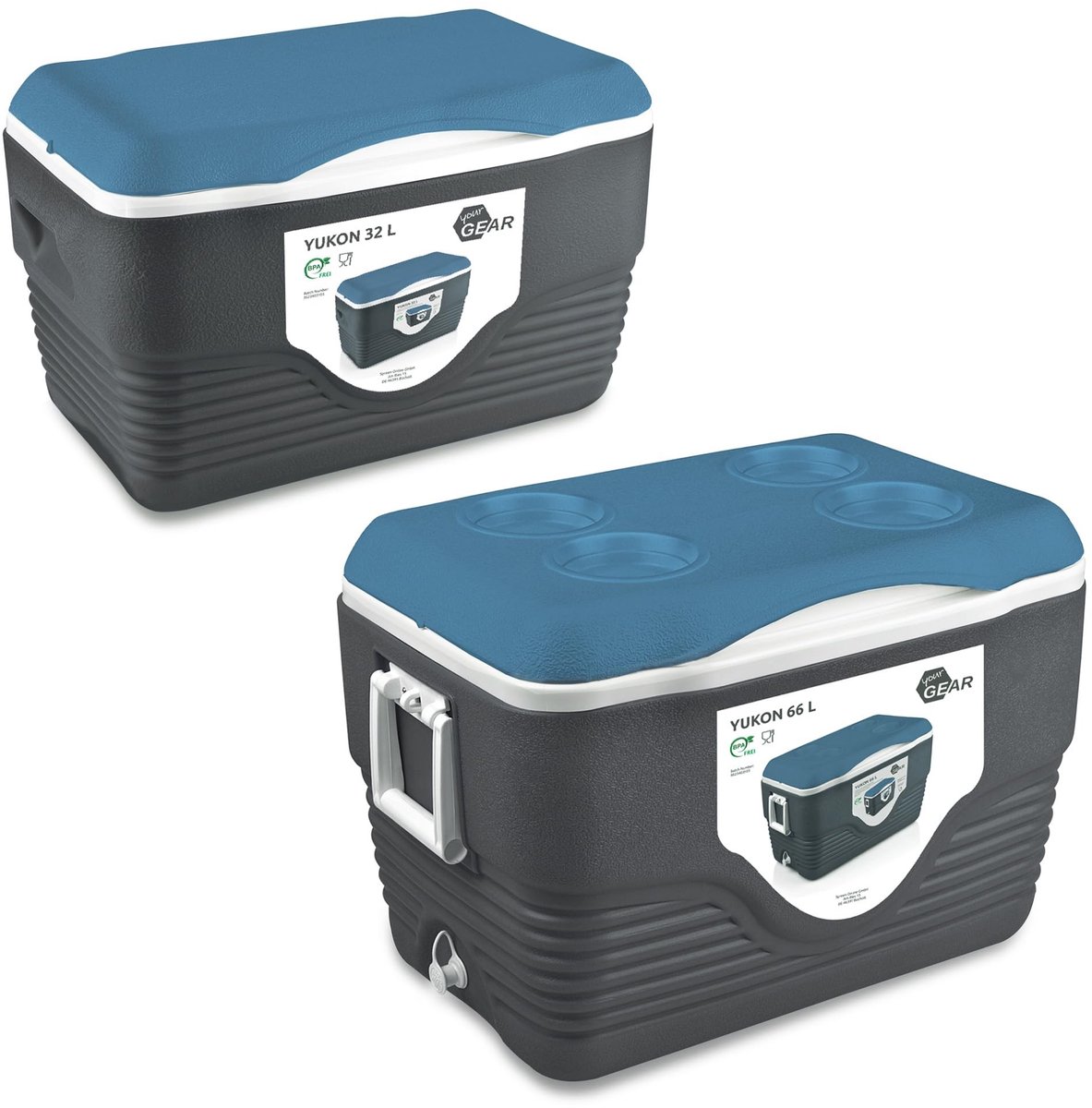 Yukon Cool Box Set - 66 L en 32 L met passieve koelcontainers
