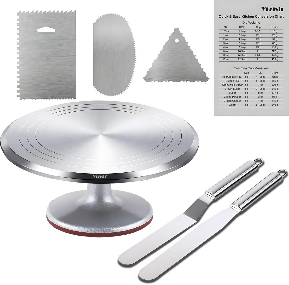 Draaitafel voor taarten - Aluminium - 30 cm