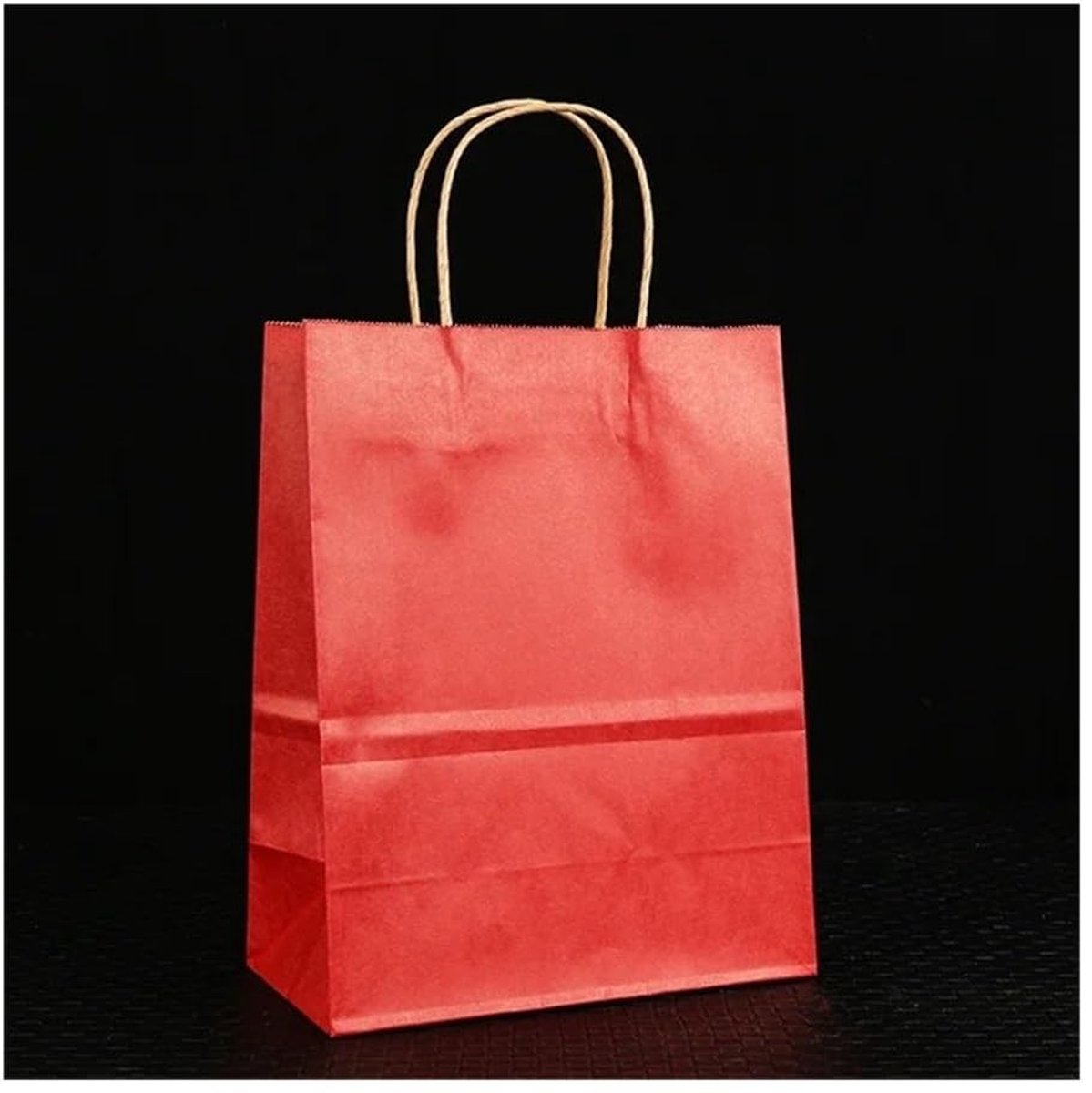 Handheld Papier Geschenkzakken - Rood - 25 Stuks