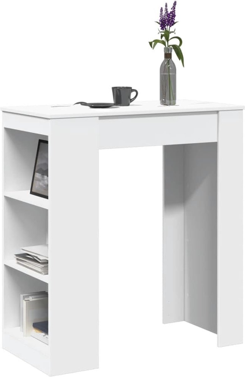 Bartafel met plank - Wit 95x47x103 cm