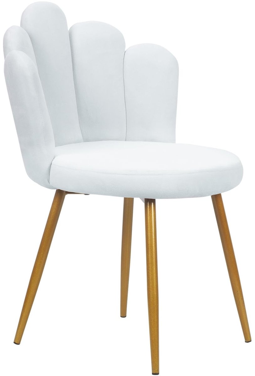 Make-up Stoel met Rugleuning - Comfortabele Zachte Stof - Wit