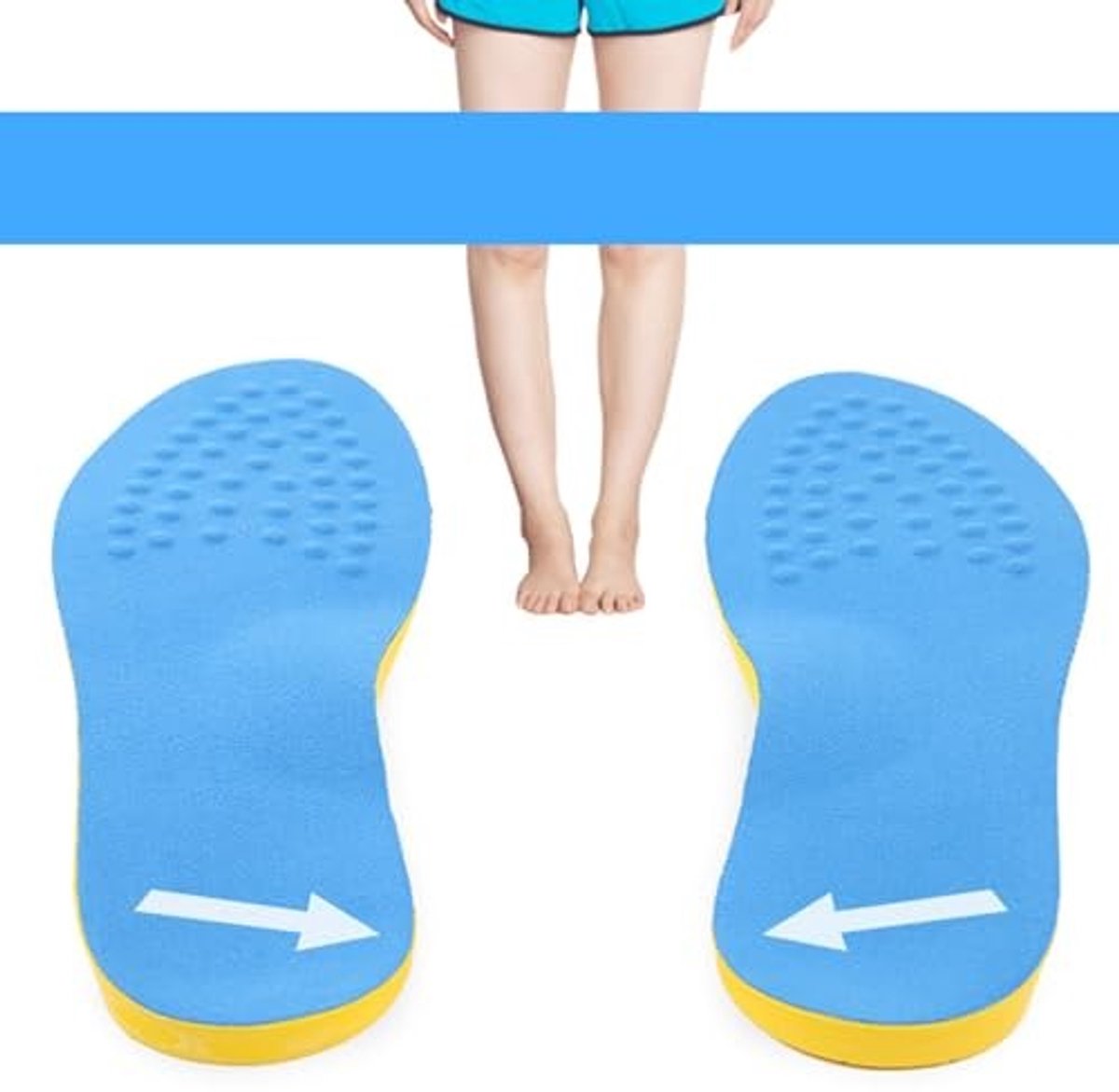 Inlegzolen voor voetboogondersteuning - PU-traagschuim, blauw/zwart