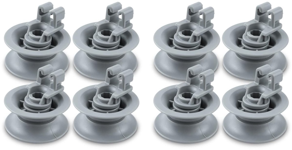 Set van 8 Vaatwasser Wielen - Lichtgrijs - Hoogwaardige Kunststof