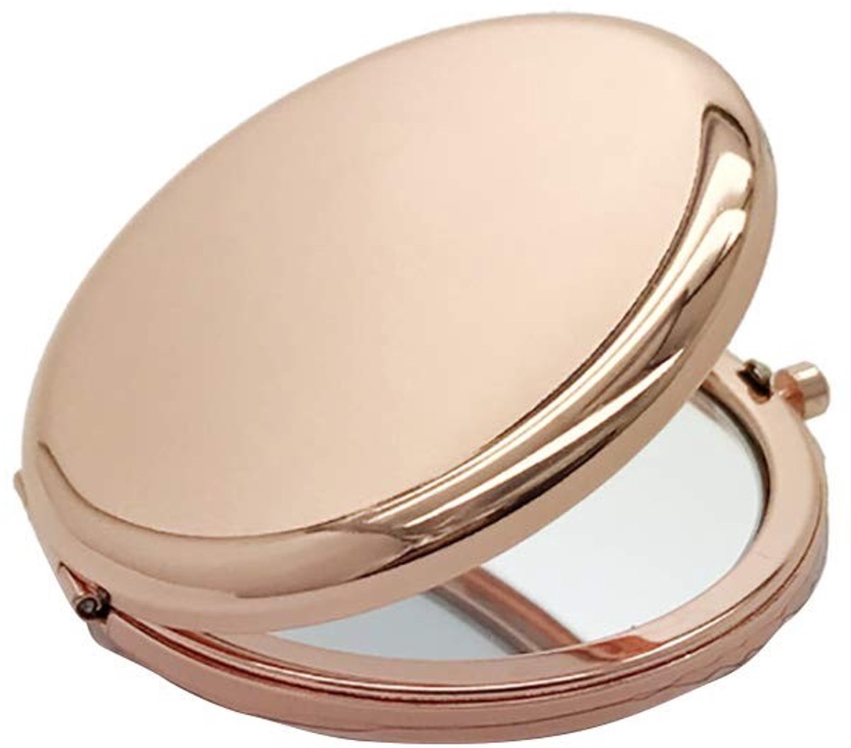 Portable Mini Make-up Spiegel - Dubbelzijdig en Lichtgewicht - Roze Goud