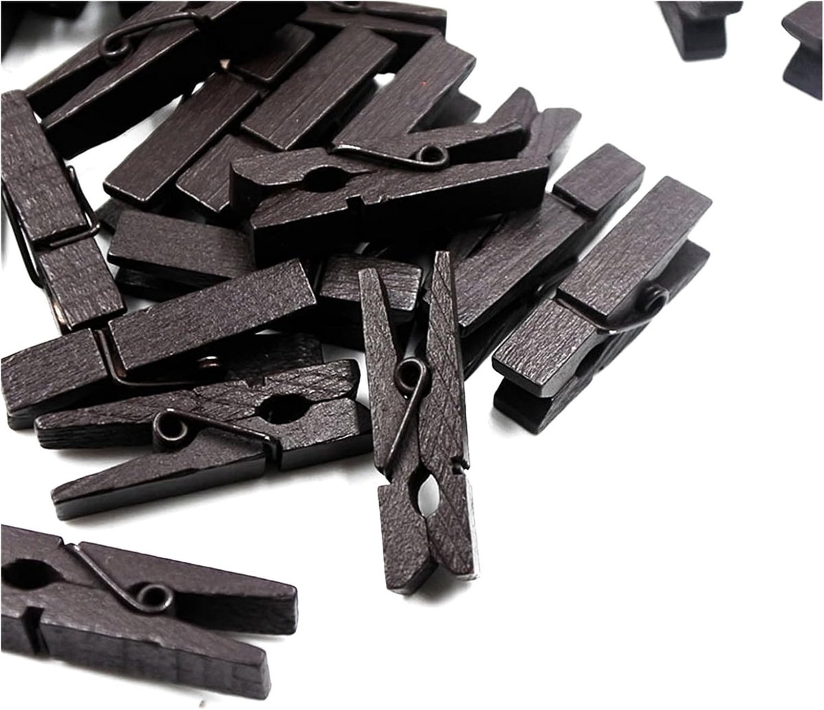 Kleurige houten klemmen 3,5 cm - mini-wasknijpers voor decoratie, knutselen en fotoclips, set van 100 stuks