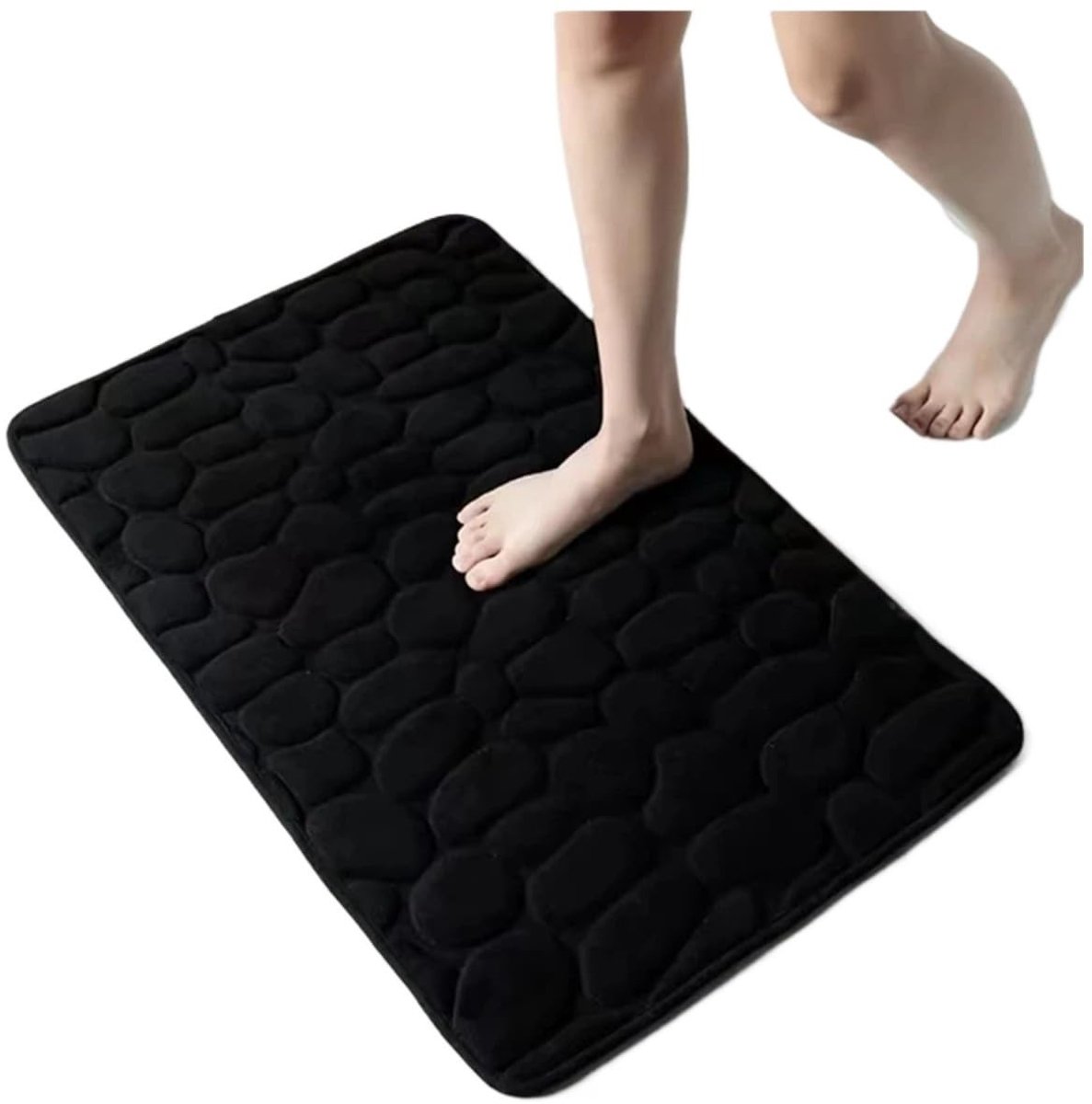 Gebogen Badkamermat - Antislip en Absorberend - Zwart 40 x 60 cm