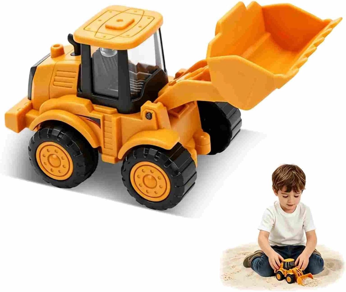 Speelgoed bulldozer met vrijloop en schep - Duurzaam en leuk voor kinderen, ideaal voor buiten en binnen spelen