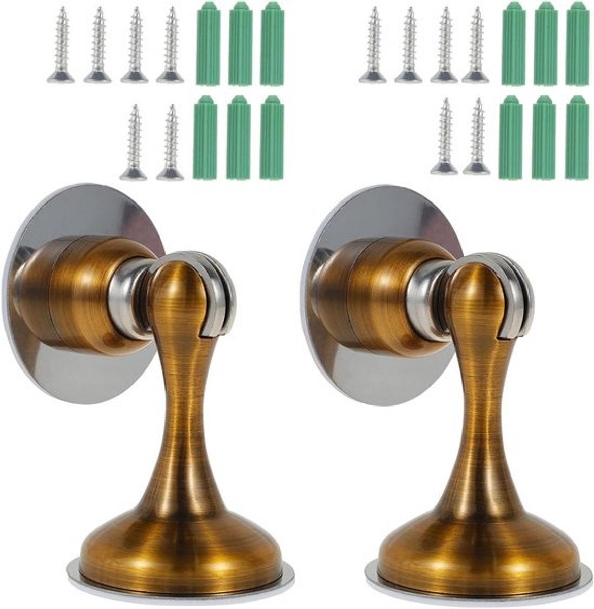 Magnetische Deurstopper - Deurhouder Zelfklevend - Voorkom Dichtslaan Deuren - Roestvrij Staal Soft-Grip - 5 x 8 x 5 cm