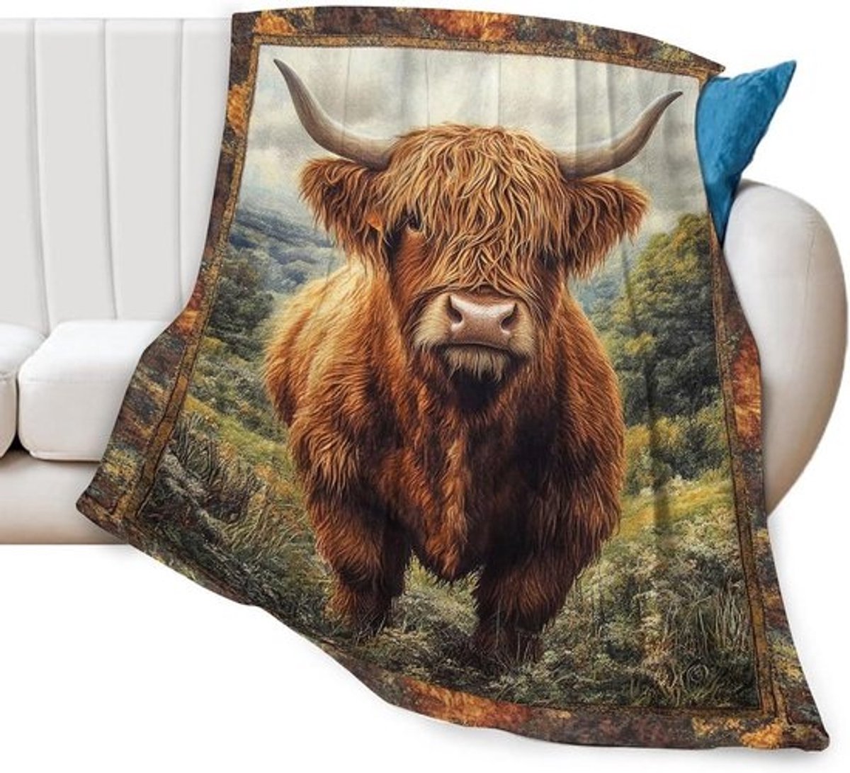 Flanellen Deken - Fleece Deken Plaid - Gezelligheid Thuis - Zacht en Ademend - 100 cm x 127 cm - Koeienprint