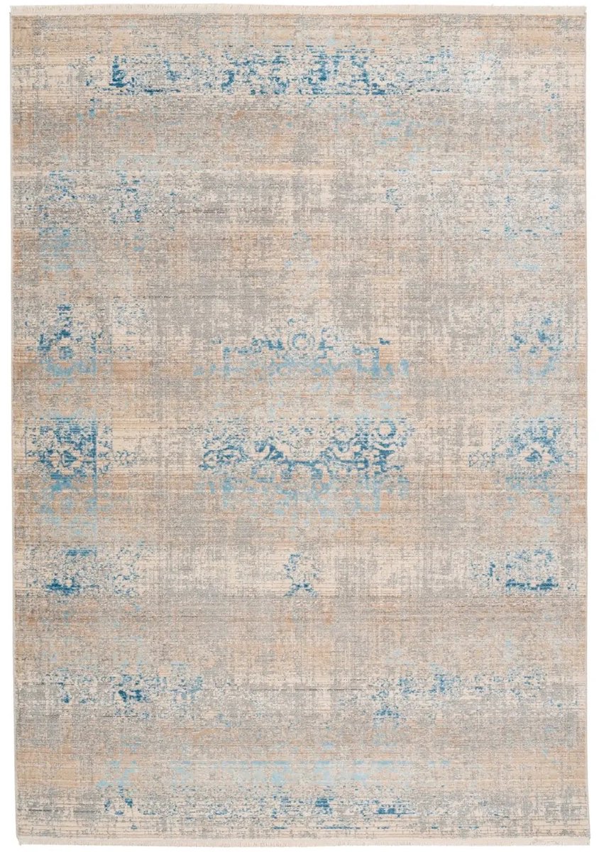 Dutch XXL Vintage Vloerkleed | Tapijt | Baroque | Verweerd | Grijs/Turquoise | 160x230 cm Grijs / Turquoise