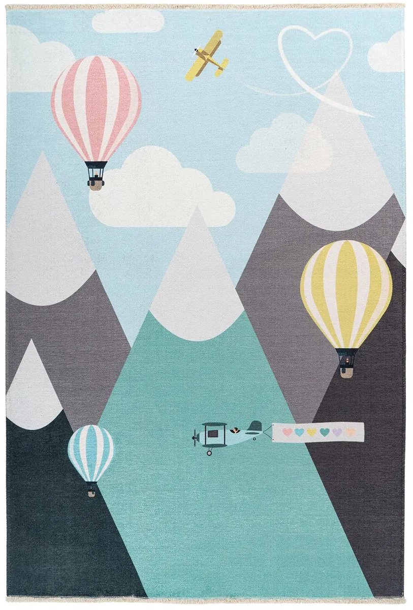 Dutch XXL Kindervloerkleed | Tapijt | Joanna | Bergen | Multikleur | 115x170 cm