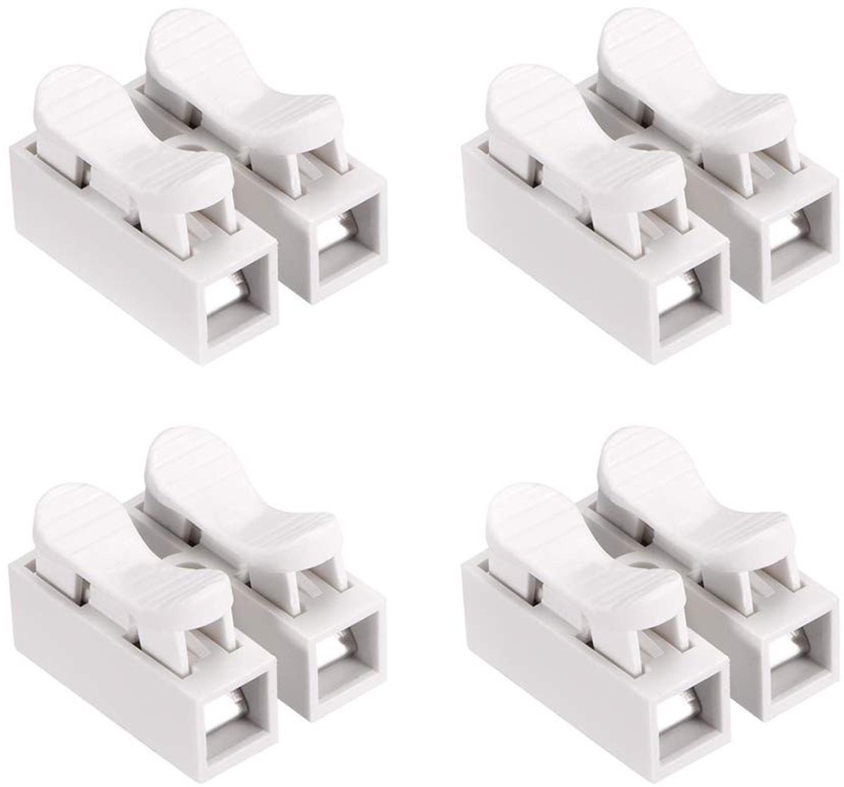 100 stuks springconnectoren, CH2 snelle koppeling, 2P snelkoppeling zonder lassen, kabelklem terminalblok voor LED strip verlichting en draadverbindingen