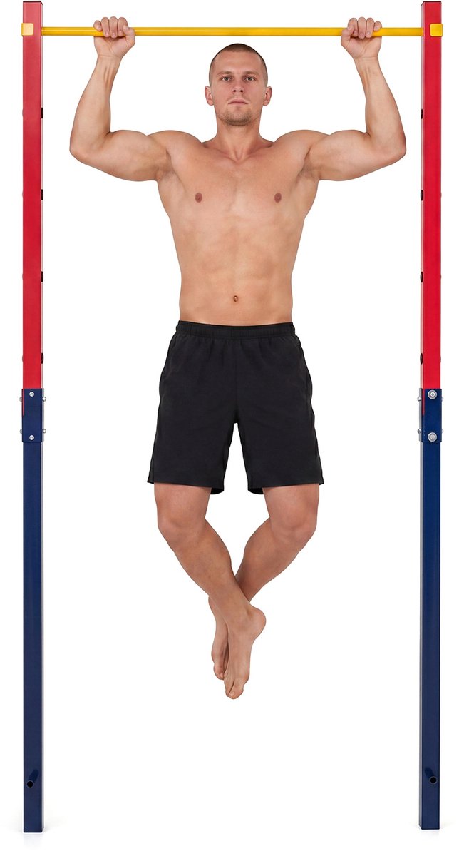 SureDeal® - Buikspiertrainer - Turnrek - Buiten Enkel - Dubbel - Drievoudig Weerbestendig Turnstang - 338x5x231,5 cm - Blauw
