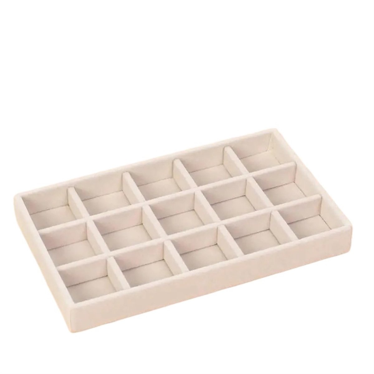 Fluwelen Sieraden Display - Stapelbaar en Draagbaar - Beige