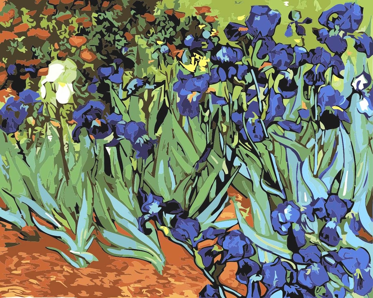 Schilderen op nummer Kit - Van Gogh Irissen - 16x20 inch
