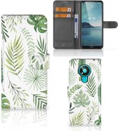 Wallet Book Case Nokia 3.4 Smartphone Hoesje Leaves
