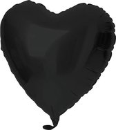 Folat - Folieballon hart zwart (45cm)