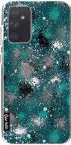 Casetastic Samsung Galaxy A72 (2021) 5G / Galaxy A72 (2021) 4G Hoesje - Softcover Hoesje met Design - Paint Splatter Dark Green Print