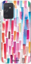 Casetastic Samsung Galaxy A72 (2021) 5G / Galaxy A72 (2021) 4G Hoesje - Softcover Hoesje met Design - Colorful Strokes Print