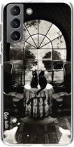 Casetastic Samsung Galaxy S21 4G/5G Hoesje - Softcover Hoesje met Design - Room Skull BW Print