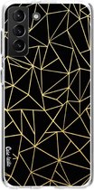 Casetastic Samsung Galaxy S21 Plus 4G/5G Hoesje - Softcover Hoesje met Design - Abstraction Outline Gold Print