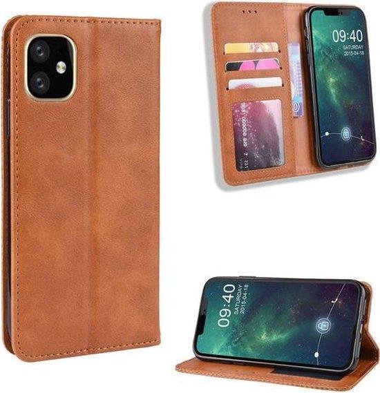 Hoesje Samsung Galaxy A70 - Book case cover - Flip hoesje met portemonnee - bruin - hoesje met ruimte voor pasjes - wallet flipcase telefoonhoesje