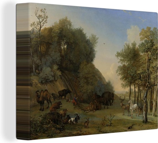 Canvas Schilderij Orpheus en de dieren - Schilderij van Paulus Potter - 40x30 cm - Wanddecoratie