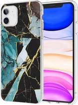 iMoshion Design voor de iPhone 11 hoesje - Marmer - Gebroken Blauw